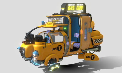 SketchFab Cyberpunk Flying Taxicab Model Crack Download