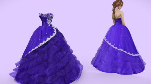 SketchFab Ruffles Straples Ball Gown Model Crack Download