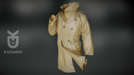 Detective Trench coat using Marvelous Designer