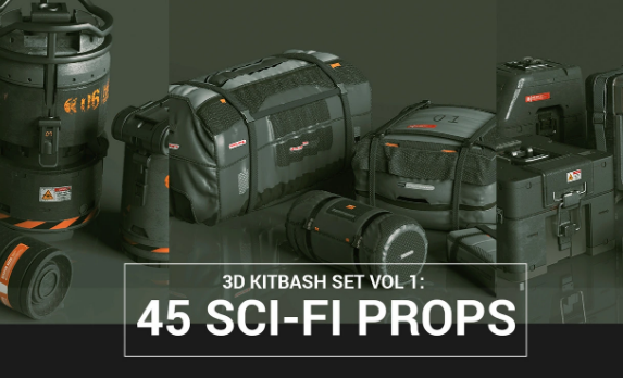 FlippedNormals Kitbash Set Vol 1 45 Sci-Fi Props Crack Download