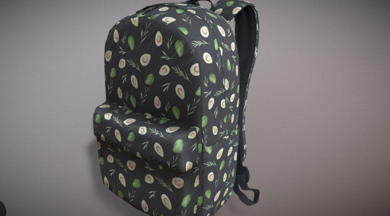 Realistic 3 Prints School Bag