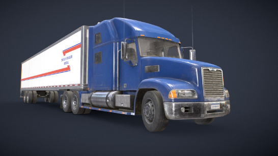 SketchFab Semi Truck Van Trailer - Low Poly Model Crack Download