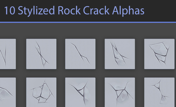 ArtStation Stylized Rock Cracks Alphas FREE Download