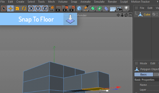 Merk's Snap To Floor 1.5 C4D Extension FREE Download