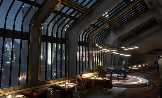 Unreal Engine 5.1 - City Skyline Restaurant & Piano Bar Crack Download