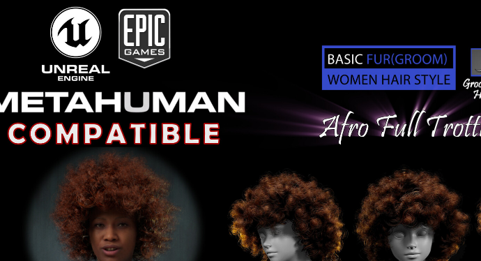 Afro Full Throttle Grooming Real-Time Hairstyle Unreal Engine 4 to v5 Crack Download