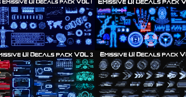 Blender Emissive Ui Decals Pack Complete Free Download