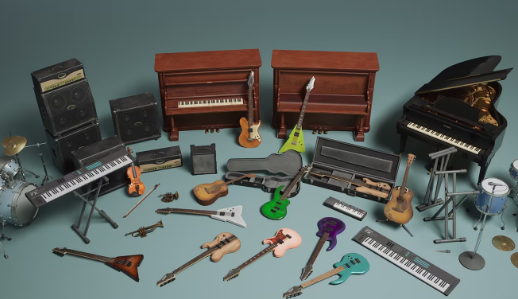 UnrealEngine 5.2 – Musical Instruments VOL.1 NANITE Low Poly Download