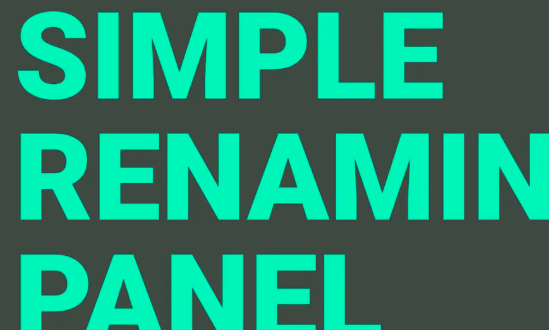 Blender 4 – Simple Renaming Panel v2.0 Addon FREE 2024 Download