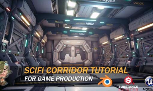 3D PBR Sci Fi Corridor Tutorial For Game Production Course FREE Download