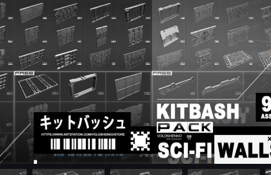 ArtStation - Sci-Fi Walls Kitbash Pack 92+ Vol.7 Crack 2024 Download