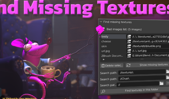 Blender 2.8+ - Find Missing Textures 3.5 Crack 2024 Download