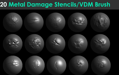 ArtStation - 20 Metal Damage Stencils VDM Brushes Pack1 Download