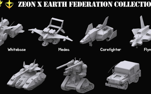 cgtrader - Gundam Zeon X Earth Federation Space military Collection 2024 Download