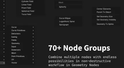 Blender 4 - 70+ Geometry Nodes T3D GN Presets Free Download
