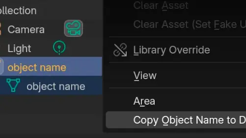 Blender 4 Copy Object Name to Data Addon Free Download