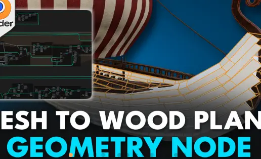 Blender 4 Mesh To Wooden Planks Geometry Node