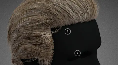 SketchFab Male Hair Cards Style 1 Medium Hair