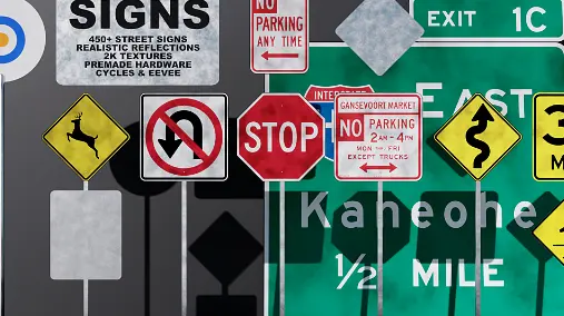 Blender 2.9 - Bs Signs - 450+ Street Signs Crack Free Download