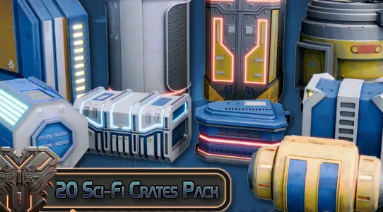 Blender & Unreal Engine Massive Stylized Sci-Fi Crate Pack Free Download