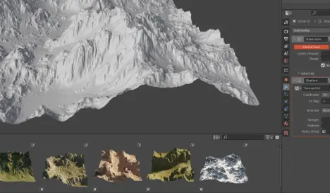 Blender Landscape Pack 6 Terrains + 5 Displacement 4K Free Download