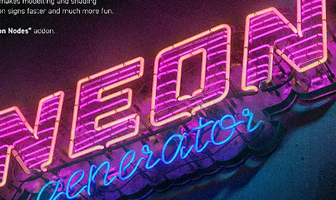 Blender addon Neon Generator Addon Free Download 2024