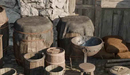 Medieval Wooden 4K Props for Unreal Engine Free Download