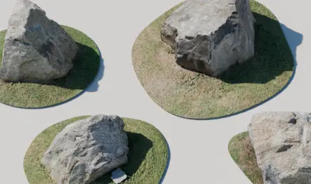 Blender Photorealistic 4 Scanned Rock Collection Models Free Download