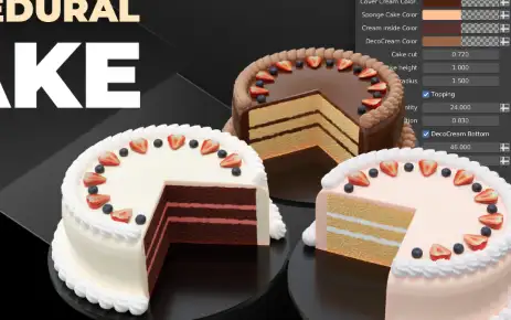 Blender Plugin Procedural Cake Geometry Nodes Free Download